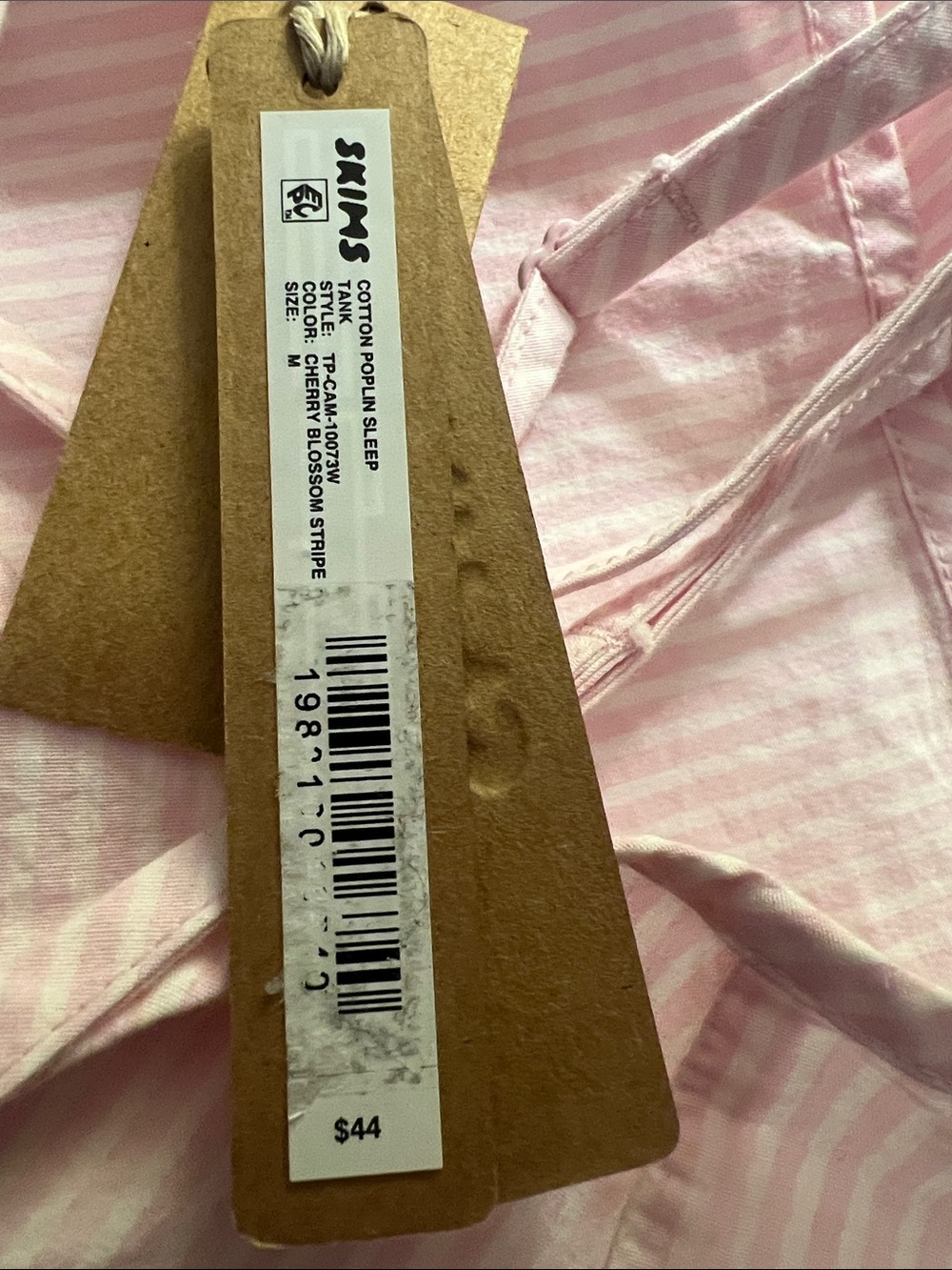 Skims Pink and White Striped Button-Front Shirt. - Picture 12 of 13